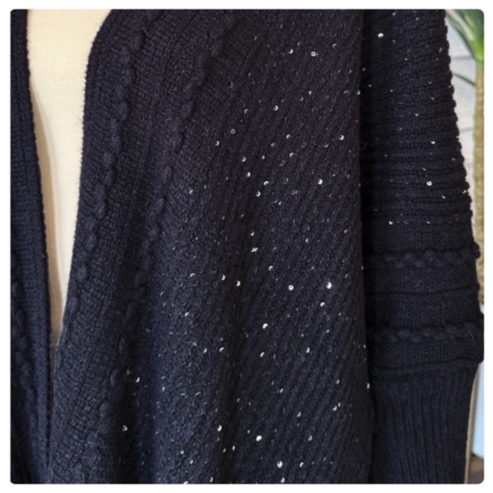 NEW Black Sequin & Fringe Cardigan - Picture 12 of 15